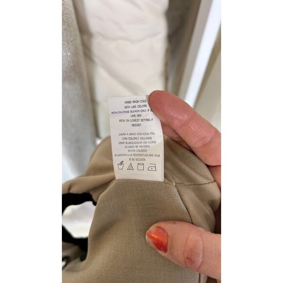 XOXO Women's Size 2 Juniors Size 5/6 Tan Sheath Dress with Black Edging #0278 - Picture 7 of 10